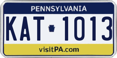 PA license plate KAT1013