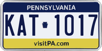 PA license plate KAT1017