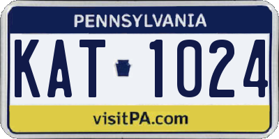 PA license plate KAT1024