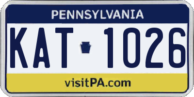 PA license plate KAT1026