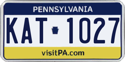 PA license plate KAT1027