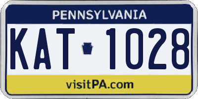 PA license plate KAT1028