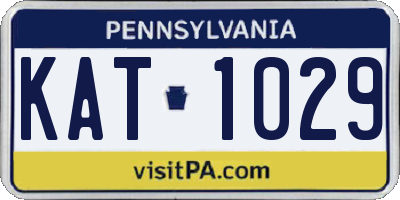PA license plate KAT1029
