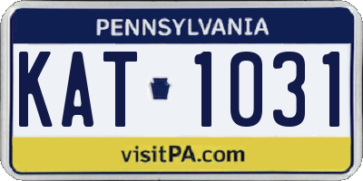 PA license plate KAT1031
