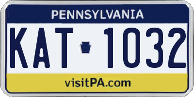 PA license plate KAT1032