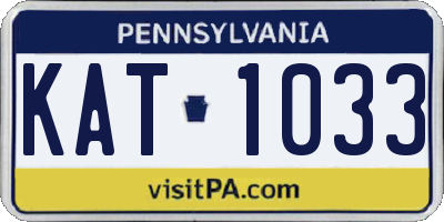 PA license plate KAT1033