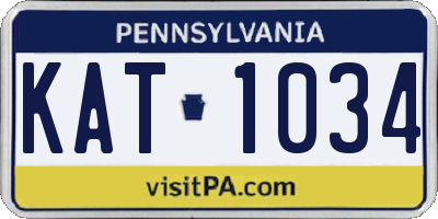 PA license plate KAT1034
