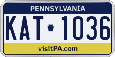 PA license plate KAT1036
