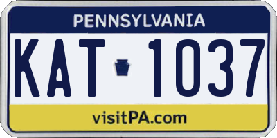 PA license plate KAT1037