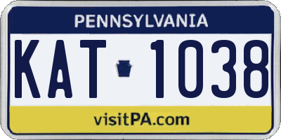 PA license plate KAT1038