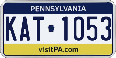 PA license plate KAT1053