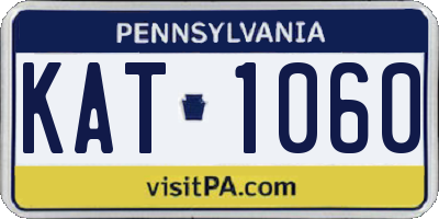 PA license plate KAT1060