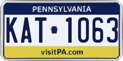 PA license plate KAT1063