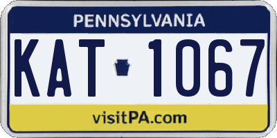 PA license plate KAT1067