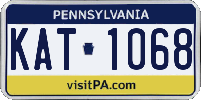 PA license plate KAT1068