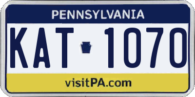 PA license plate KAT1070