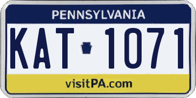 PA license plate KAT1071