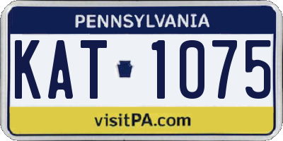 PA license plate KAT1075