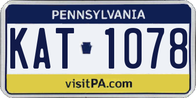PA license plate KAT1078