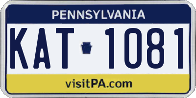 PA license plate KAT1081