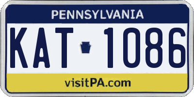 PA license plate KAT1086