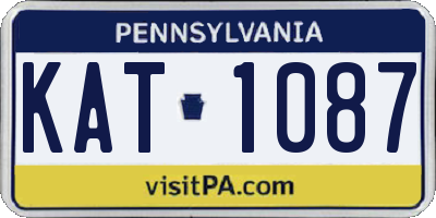 PA license plate KAT1087