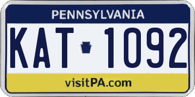 PA license plate KAT1092