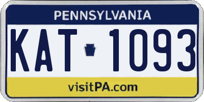 PA license plate KAT1093