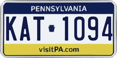 PA license plate KAT1094