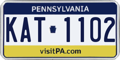 PA license plate KAT1102
