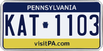 PA license plate KAT1103