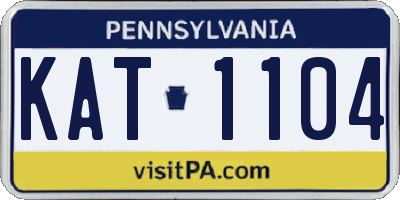 PA license plate KAT1104