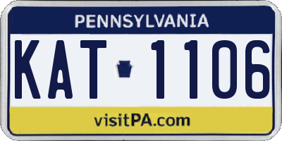 PA license plate KAT1106