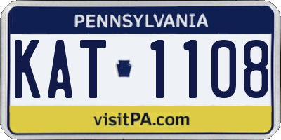 PA license plate KAT1108