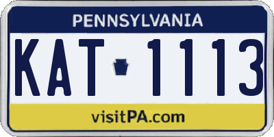 PA license plate KAT1113