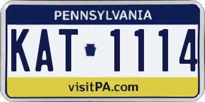 PA license plate KAT1114