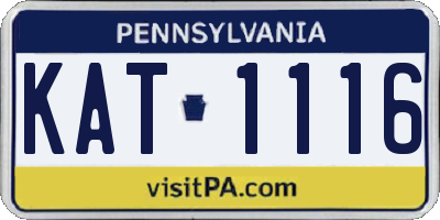 PA license plate KAT1116