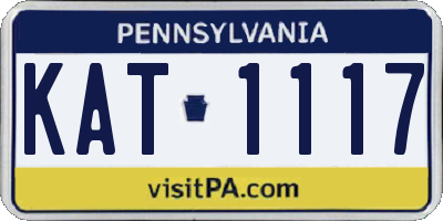 PA license plate KAT1117