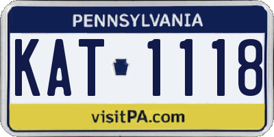 PA license plate KAT1118