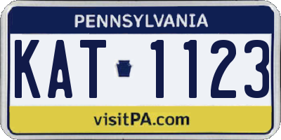 PA license plate KAT1123