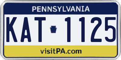 PA license plate KAT1125