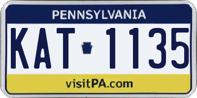 PA license plate KAT1135