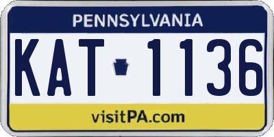 PA license plate KAT1136