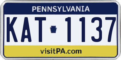 PA license plate KAT1137