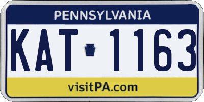 PA license plate KAT1163