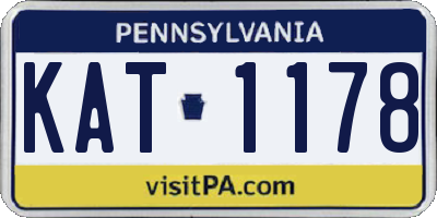 PA license plate KAT1178