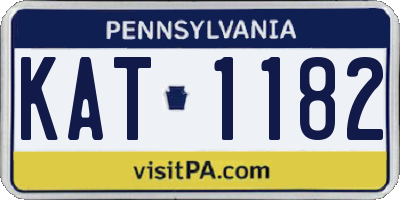 PA license plate KAT1182