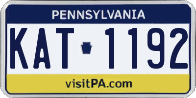 PA license plate KAT1192