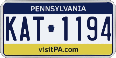 PA license plate KAT1194