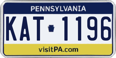 PA license plate KAT1196